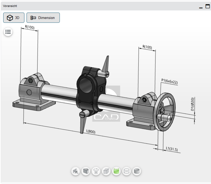 Part at the the spindle linear units "E"- configurator