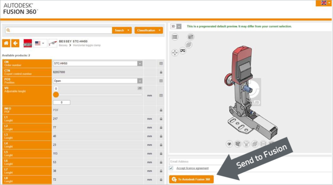parts4cad in Autodesk Fusion 360