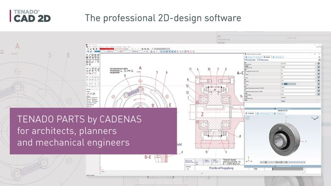 Tenado：来自CADENAS公司专为建筑师、机械工程师和规划师提供的2D CAD零部件模型