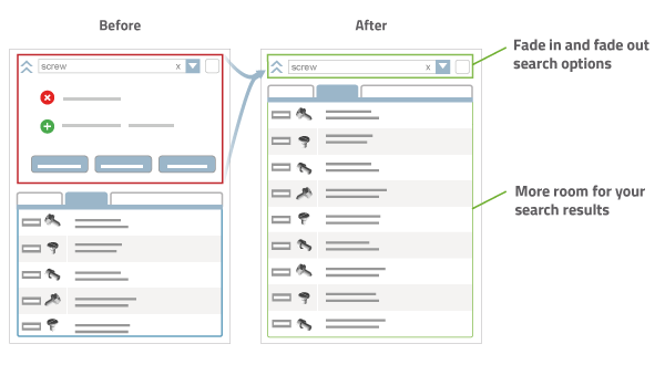 PARTsolutions compact user interface